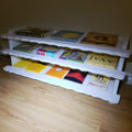 Boekenrek van hout, kleur wit