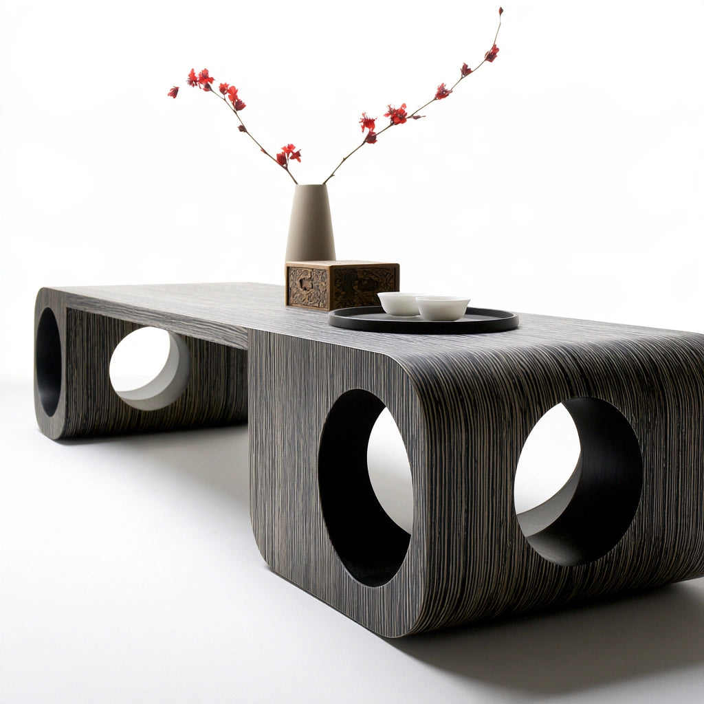 Salontafel van hout, kleur naturelbruin