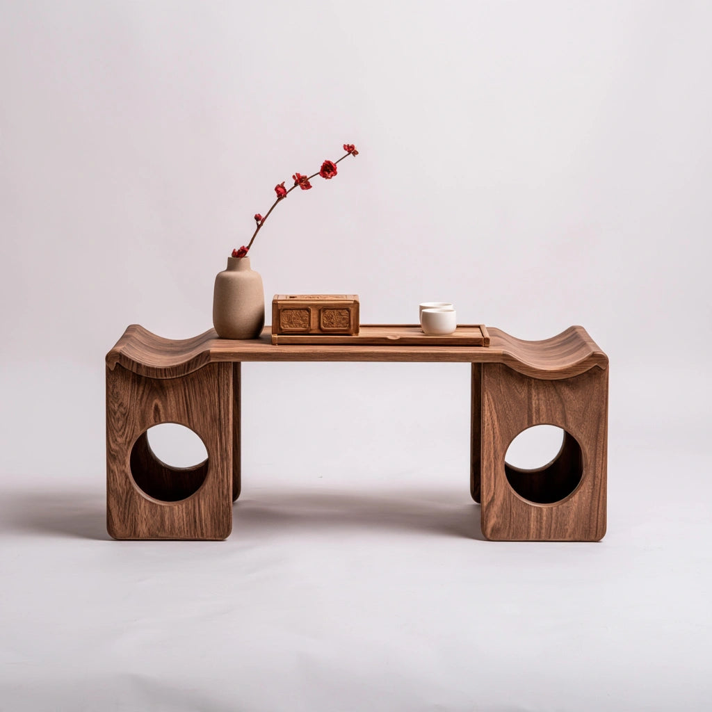 Salontafel van hout, kleur naturelbruin