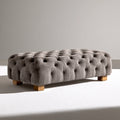 Opbergbank met fluwelen bekleding, kleur grijs