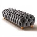 Opbergbank met fluwelen bekleding, kleur grijs