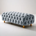 Opbergbank met fluwelen bekleding, kleur grijs