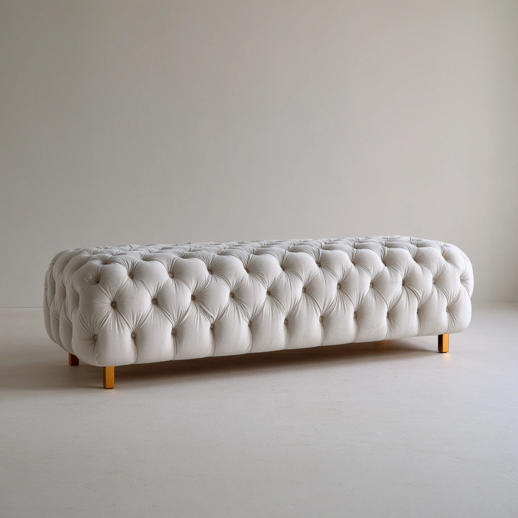 Opbergbank met fluwelen bekleding, kleur grijs